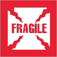 DL-1011: 6" X 6" FRAGILE LABEL