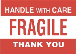 DL-1774: 3" X 5" HANDLE WITH CARE FRAGILE