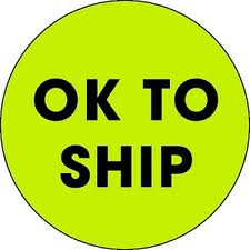 DL-3553: 2" OK TO SHIP FLUROESCENT GREEN