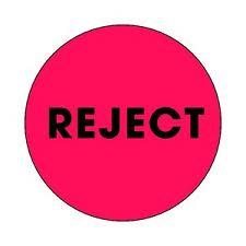 DL-3568: 2" REJECT FLUORESCENT RED CIRCLE